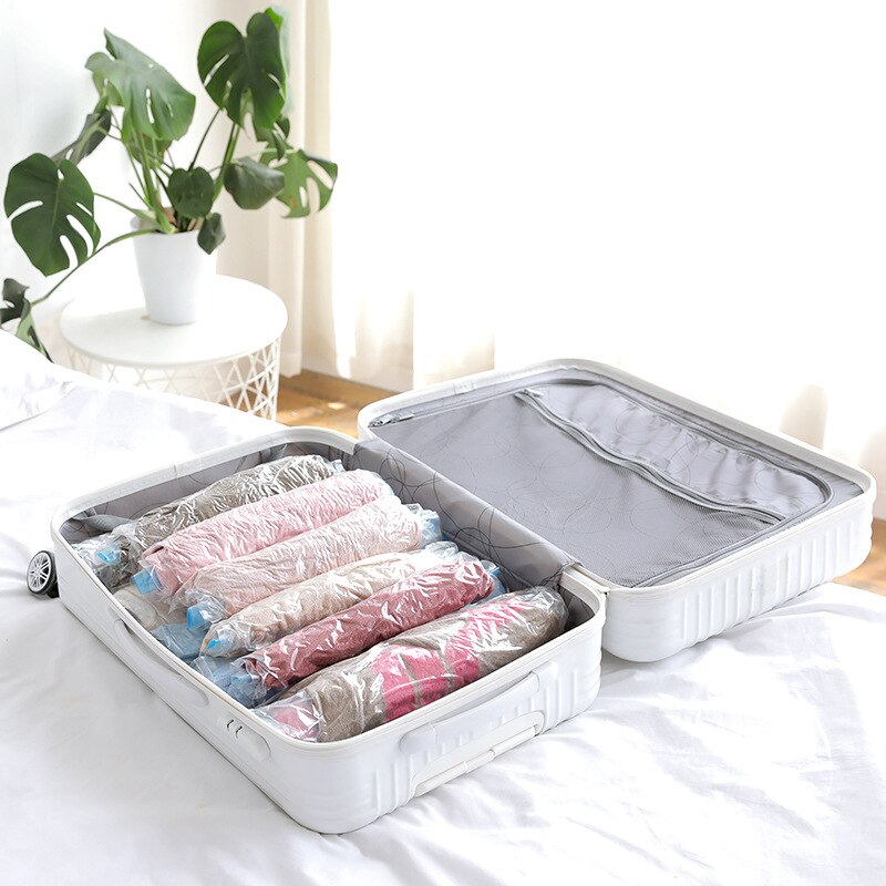 Clothes Compression Storage Bags Hand Rolling Clothing Vacuum Bag Packing Sacks Travel Space Saver Bags for Luggage Seal Bags