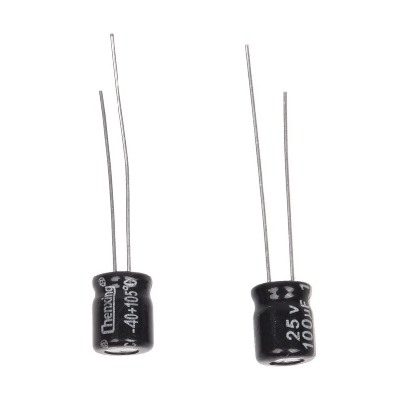 200 Pcs 25V 105 Celsius Radial Lead Aluminum Electrolytic Capacitors, 100 Pcs 100UF &amp; 100 Pcs 10UF