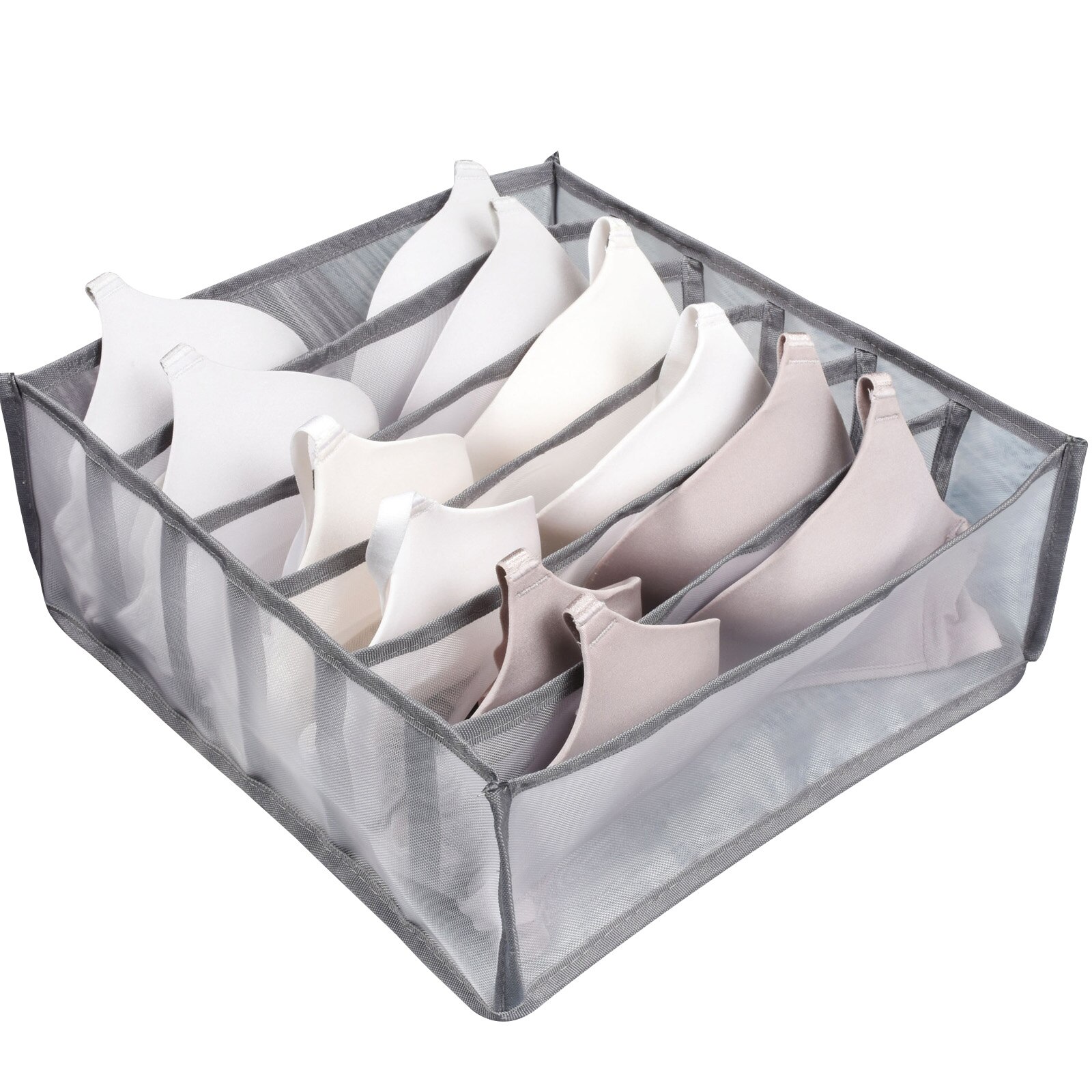 Storage Box Large Capacity Household Storage Clean Convenience Basket Ditty-Bag For Underwear Socks White/Gray: Gray / 16-20 Cells