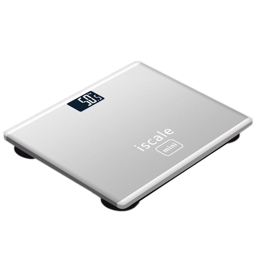 180kg Accurate Smart Electronic Glass LCD Display Home Bathroom Floor Body Scale: Silver
