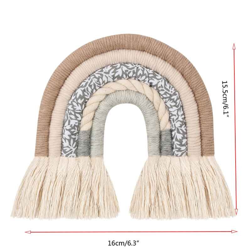 4 lager macrame regnbåge väggdekor för sovrum barnkammare baby barn rum färgglada gobeläng rep vävd tofs vägghängande leksaker: 87- s