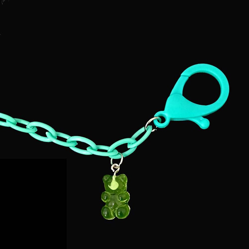 Candy Beer Handgemaakte Regenboog Kralen Vrouwen Girl Candy Kleur Kralen Masker Ketting Met Glazen Lanyard Anti-verloren Anti-strike