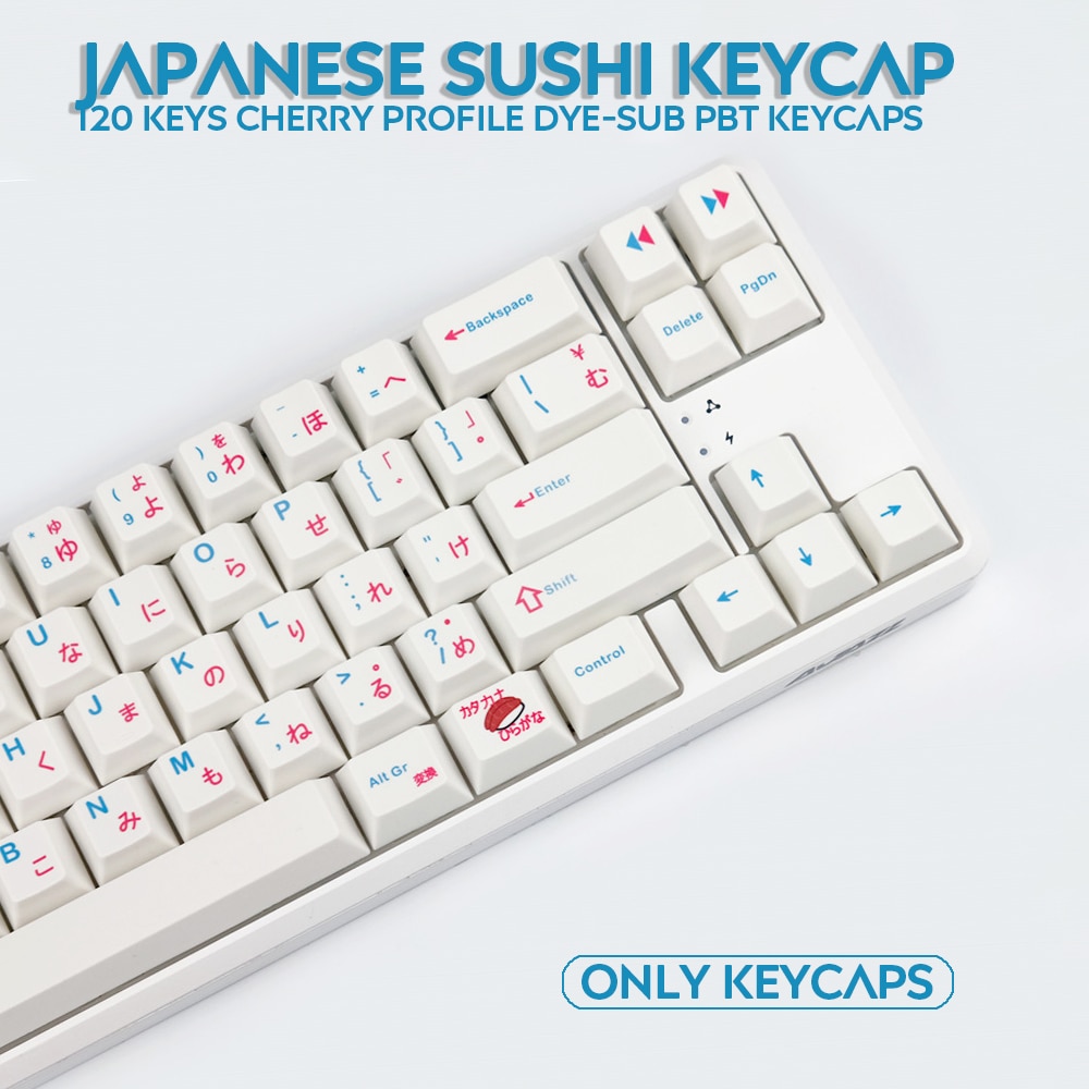 120 Key PBT Keycaps - Dye-Sublimation - Cherry Profile - Japanese Legend - for Cherry MX Mechanical Keyboards