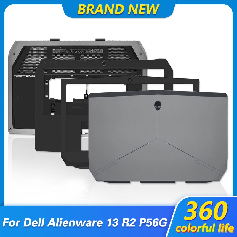 Laptop Lcd Back Cover Voor Dell Alienware 13 R2 P56G Voorkant Palmrest Bottom Case Panel Top Case 0Vnkvr Vnkvr