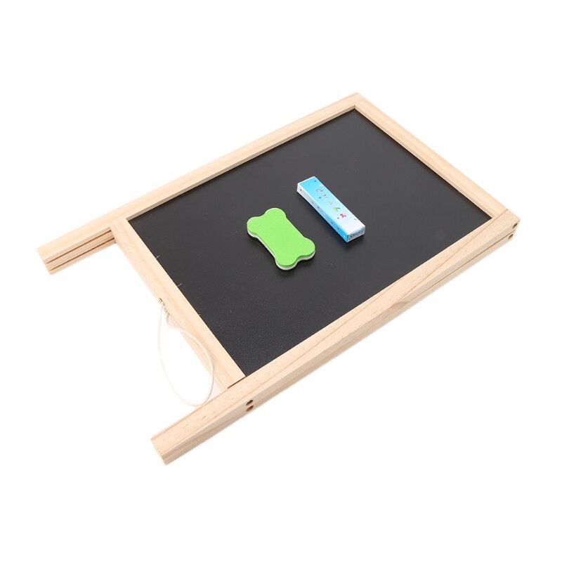 Mini Wooden Tripod Blackboard Small Double Easel Message Board Whiteboard