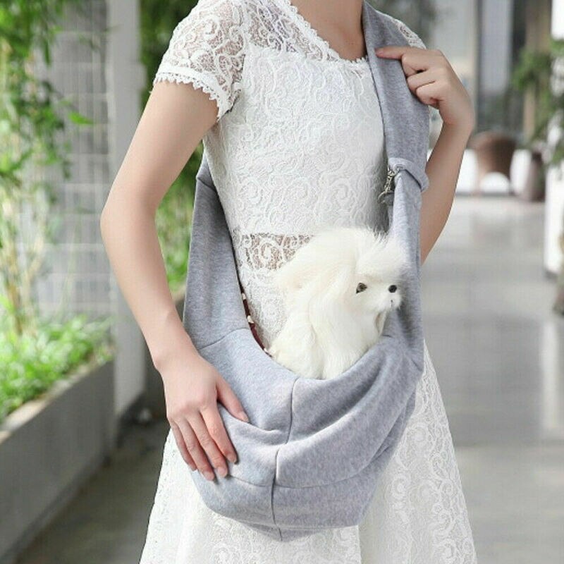 Mascota perro cachorro algodón Sling Carry Pack mochila portador viaje Bolso grande de hombro