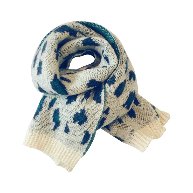 Kids Scarf Wool Knit Spring Winter Children's Scarf for Girls Boys Warm Shawl Snood Children Toddler Scarf 9 Colors: White