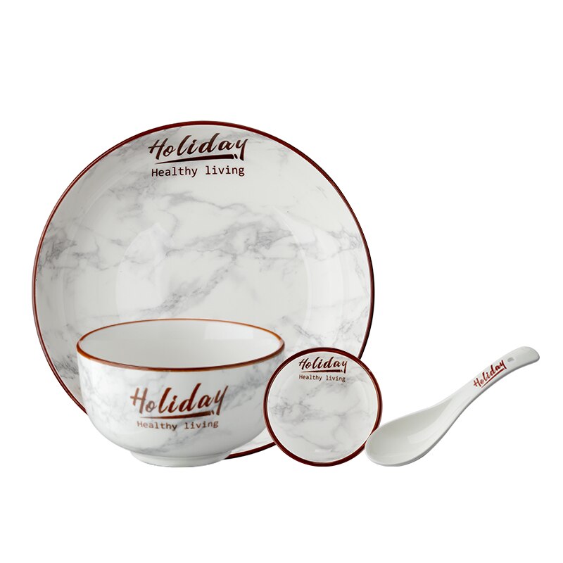 Marble Ceramic Tableware Dinner Plate Dishes Luxury Plate Dinnerware Kitchen Plate Tableware Set