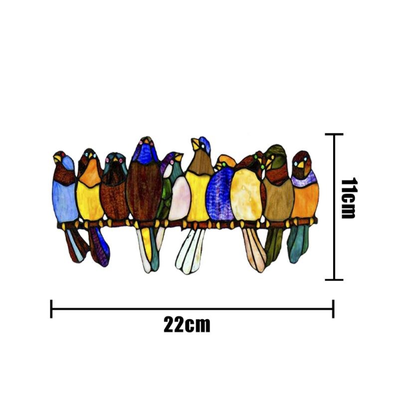 Brilliant Color Bird Window Decoration Multicolor Happy Birds Stickers Home Wallpaper Cartoon Decorative Stickers: 08