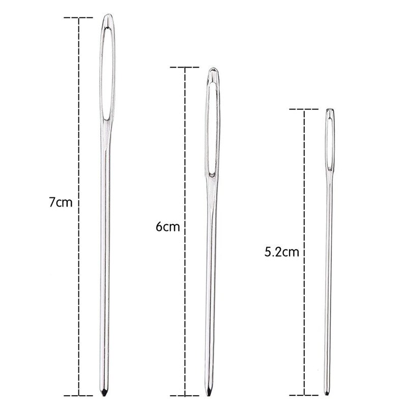 10pcs/set Useful 3 sizes Large-eye Stainless Steel Blunt Needles Yarn Knitting Cross Stitch Needles Sewing Tools