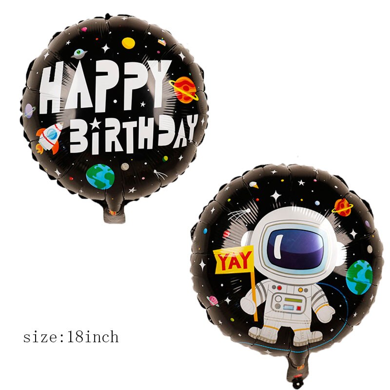 1pc Astronaut Balloons Robot foil Balloon giant Rocket astronaut balloons ET Planet explore kids favors Birthday Party Decor: 1pc black