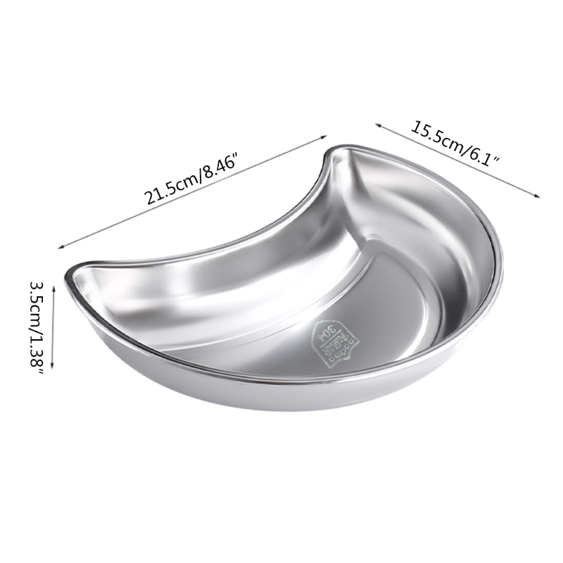 Piatti da cucina in acciaio inossidabile piatti a forma di mezzaluna piatti impilabili Snack piatti piatti in stile europeo: S