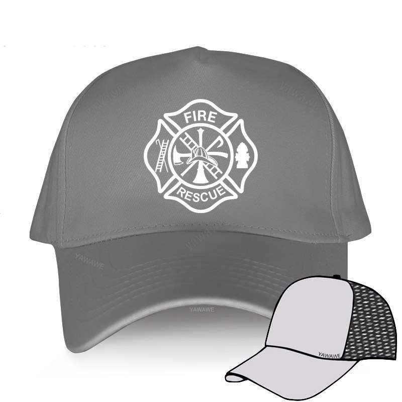 Fire Rescue Firefighter Baseball Caps Adjustable Caps Unisex Cool Fireman Hats: grey