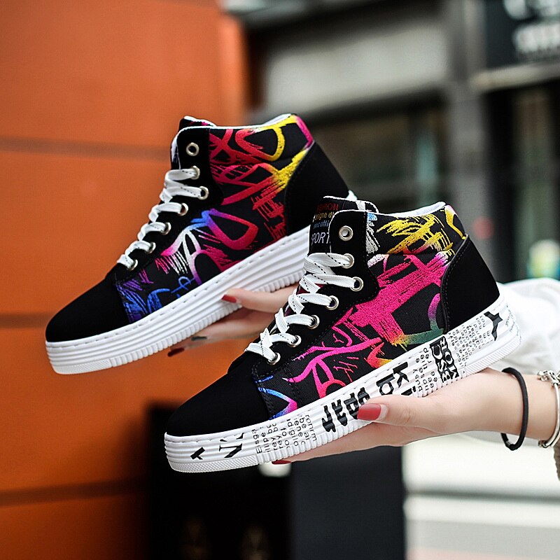 Printemps automne hommes femmes baskets chaussures décontractées Couples bottes chaussures en toile haut de gamme Hip Hop rue Camouflage bottes