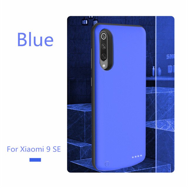 ZKFYS 6500mAh Batterie Ladegerät Fällen Für Xiaomi Mi 9 SE Energie Bank fallen Externe Batterie Ladung fallen Tragbare Energie abdeckung: Blau