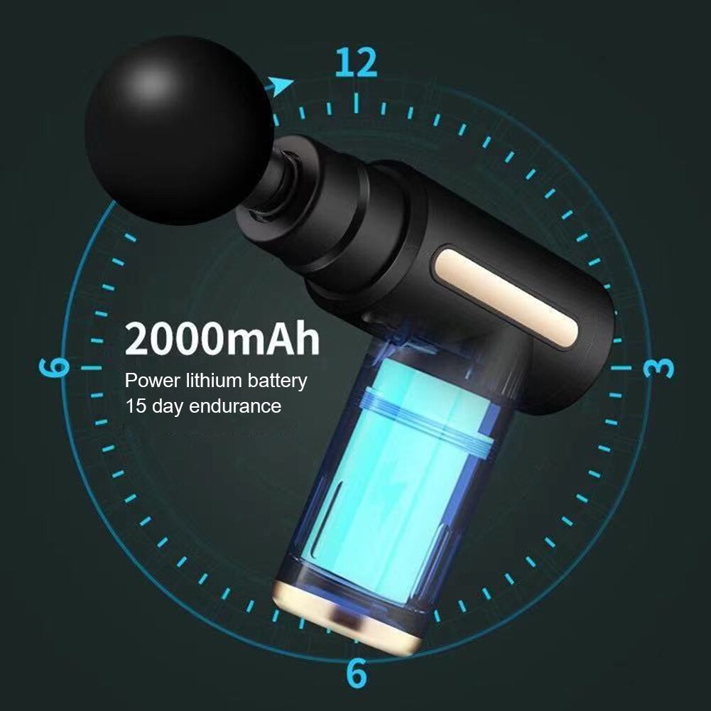 Mini Massage Gun Muscle Relaxation Pain Relief 4 Heads USB Rechargeable Back Massager Guns Fitness Vibrating Fascia Health Care