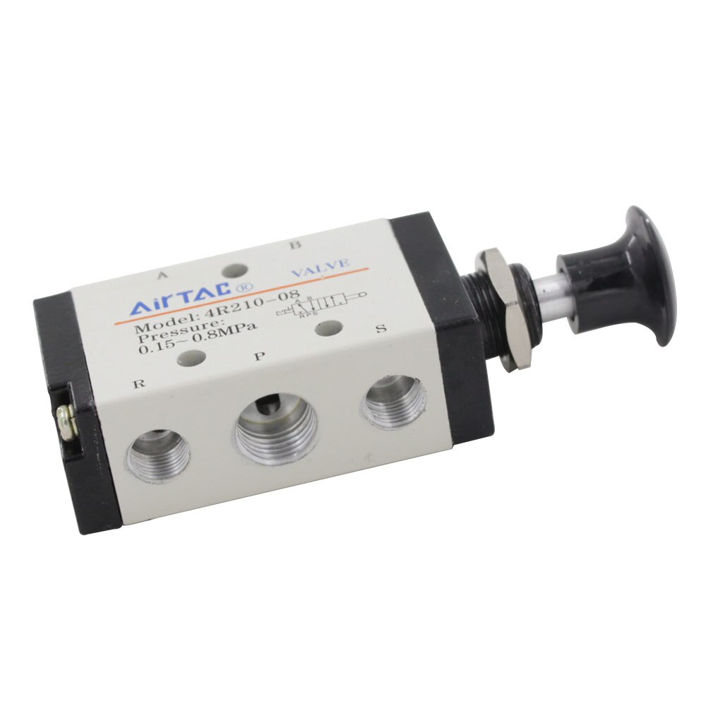 4R210-08 Pneumatic Solenoid Valve 1/4" PT Hand Operated Air Valve 5 Port 2 Position Manual Pneumatic Control Valve