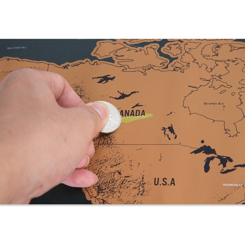 Deluxe Erase World Travel Map Scratch Off Travel Scratch Map 82.5x59.4cm Room Home Office Decoration Wall Stickers Big World Map