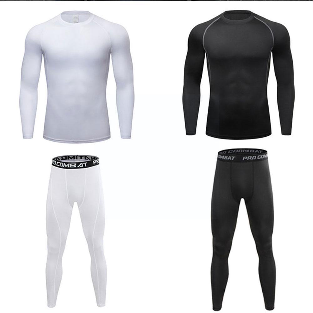 Ajuste seco conjunto de roupas esportivas de treinamento dos homens fitness compressão jogging terno oversized wear apertado masculino 2xl3xl esportes vestuário d5l7