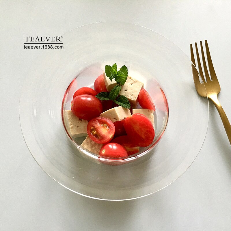 Chapeau de paille Transparent bol en verre, bol à dessert, tasse à yaourt, assiette à fruits, petite assiette fraîche I photo, accessoire assiette à fruits