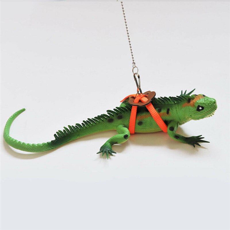 Lizard Gecko Bearded Dragon Harness Adjustable Leash Keep Rope Strap Pet Accessories Animals Pet Harness Durable Multicolor Rope: Orange