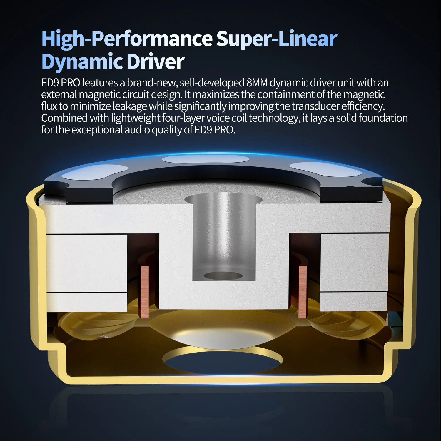 KZ ED9 PRO In Ear Earphones Semi-Open Large Soundstsge Dynamic Driver Bass Music Headset HIFI Zinc Alloy Metal Earphones