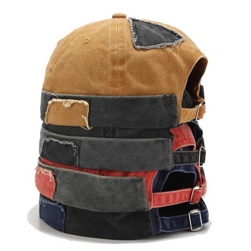 Chapeau Vintage Hip Hop pour hommes, casquette de crâne en coton délavé rétro, chapeau sans bord réglable, casquette respirante de propriétaire, chapeau de marin,
