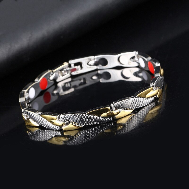 Verdrehten Drachen Magnetische Therapie Paar Armbinde Abnehmbarer Frauen Männer Armreif Abnehmen Therapie Armbinde Gesundheit Pflege Schmuck NEUE: Silber- Gold