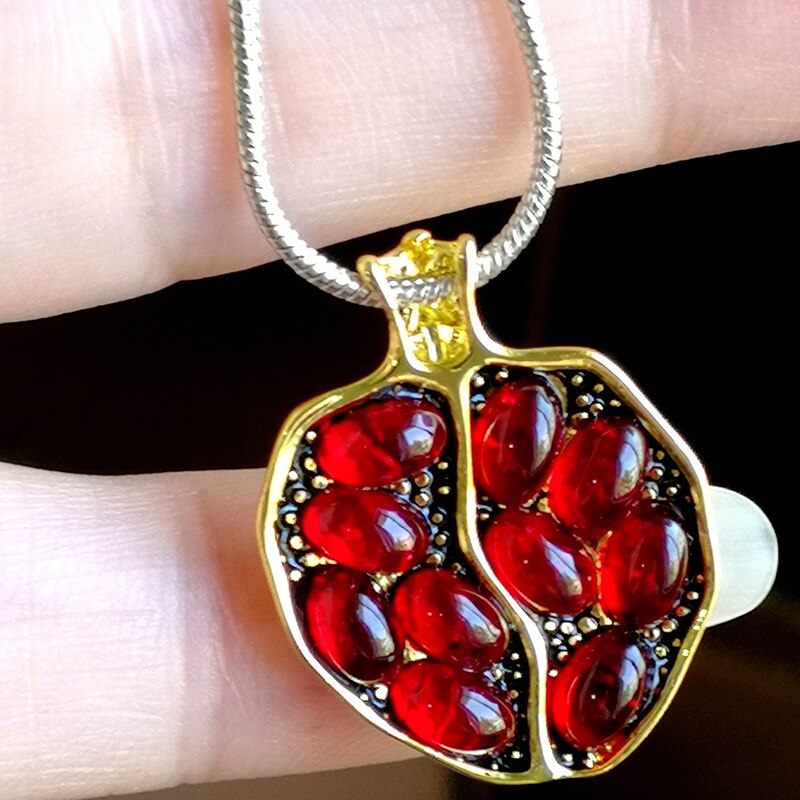 2022 Vintage Granaatappel Fruit Hanger Ketting Voor Vrouwen Sieraden Accessoires Bohemian Verklaring Resin Choker Ketting: Default Title
