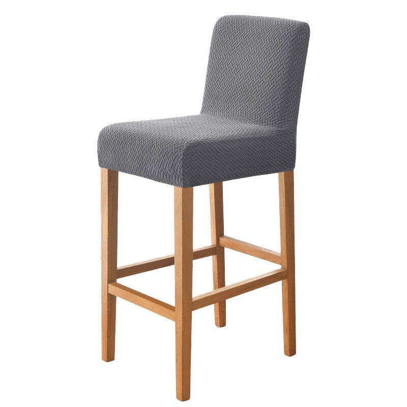 Jacquard Barkruk Stoel Cover Stretch Korte Rug Eetkamerstoel Hoes Spandex Voor Stoelen Thuis Banket Keuken Seat Cover: 08