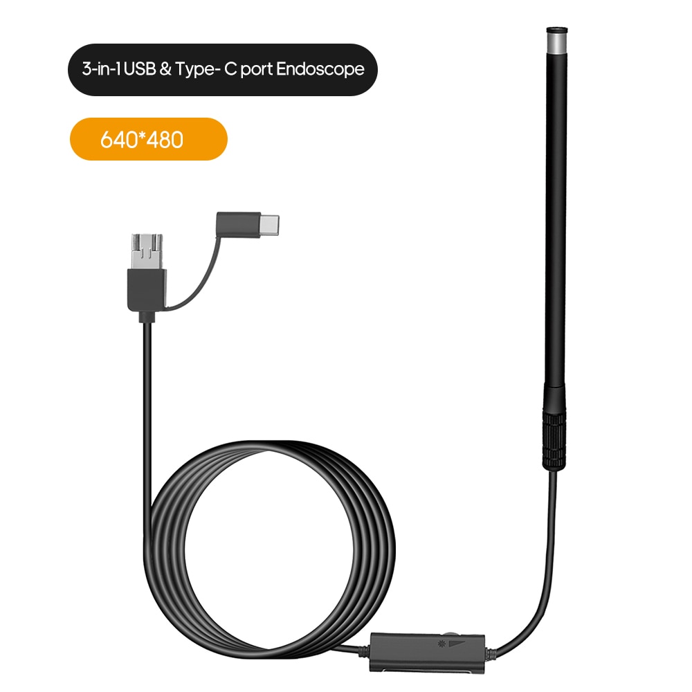 Caméra d'endoscope auriculaire, led réglables, lentille 5.5MM, résolution 640*480, IP67, résistance à l'eau, Otoscope d'inspection