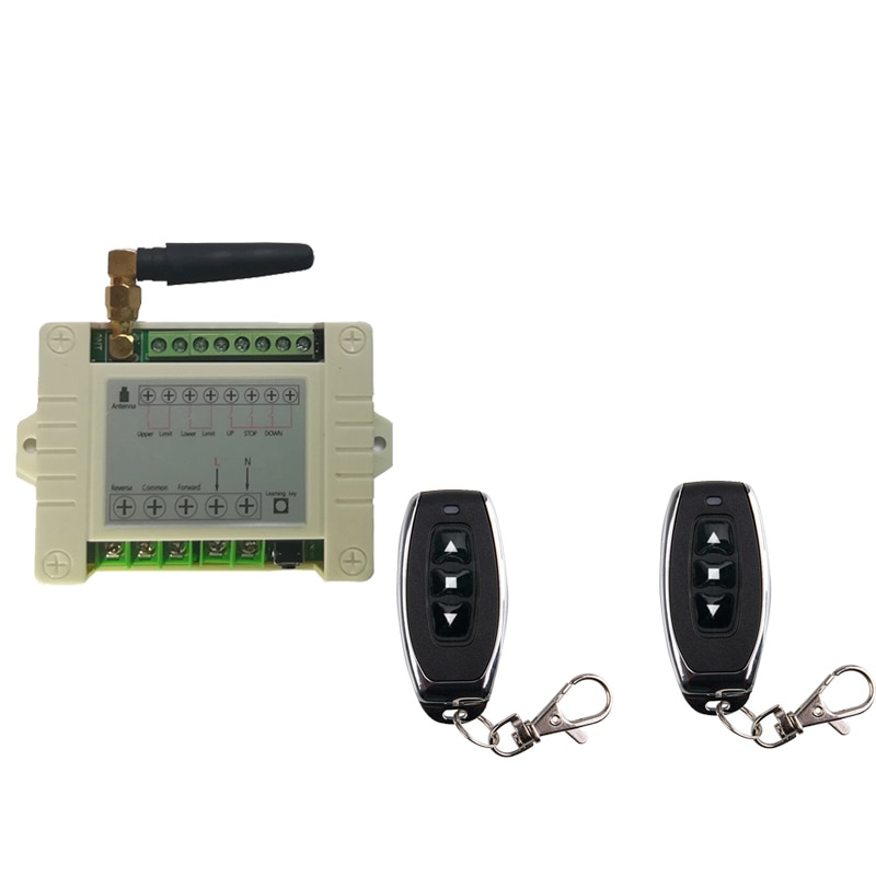 Interrupteur de commande à distance sans fil pour rideau de porte avant et arrière, fenêtre de porte, 220V, 10a 2CH, interrupteur limité TX RX