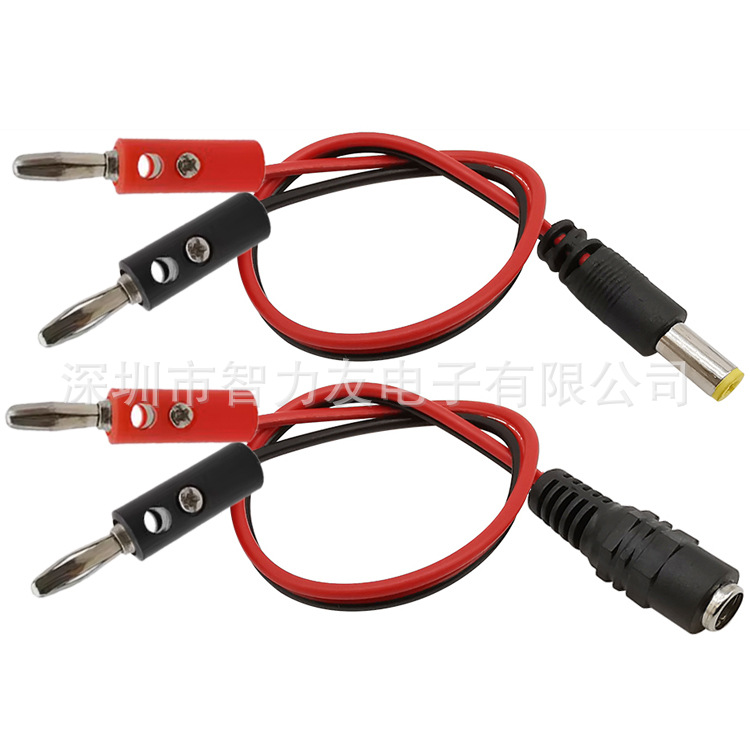 DC Power Plug To Banana Plug Adapter Cable DC5.5*.2.1 Male And Female Head Converter Test Connection Line