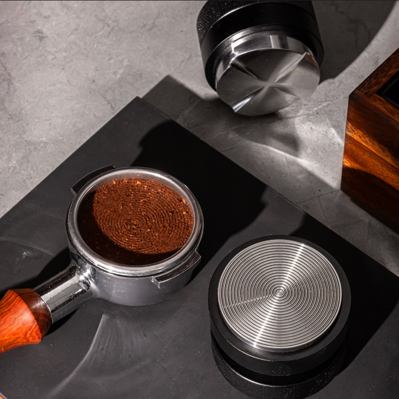 Distribuidor de café por gravedad calibrado de profundidad ajustable de acero inoxidable, herramientas profesionales para Barista, 51/53/58,35mm