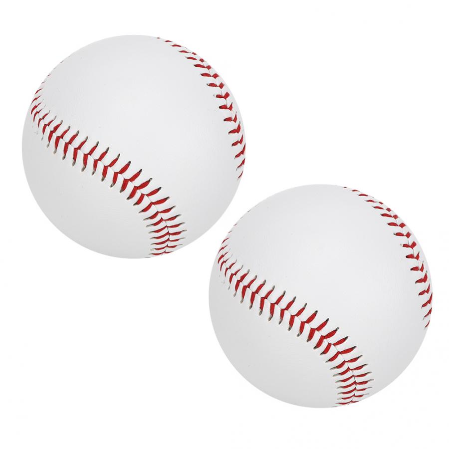 2Pcs Soft Baseballs 9" Handmade Baseball PU Elastic Wear Resistant Base Ball Softball Ball Training Exercise Baseball Balls