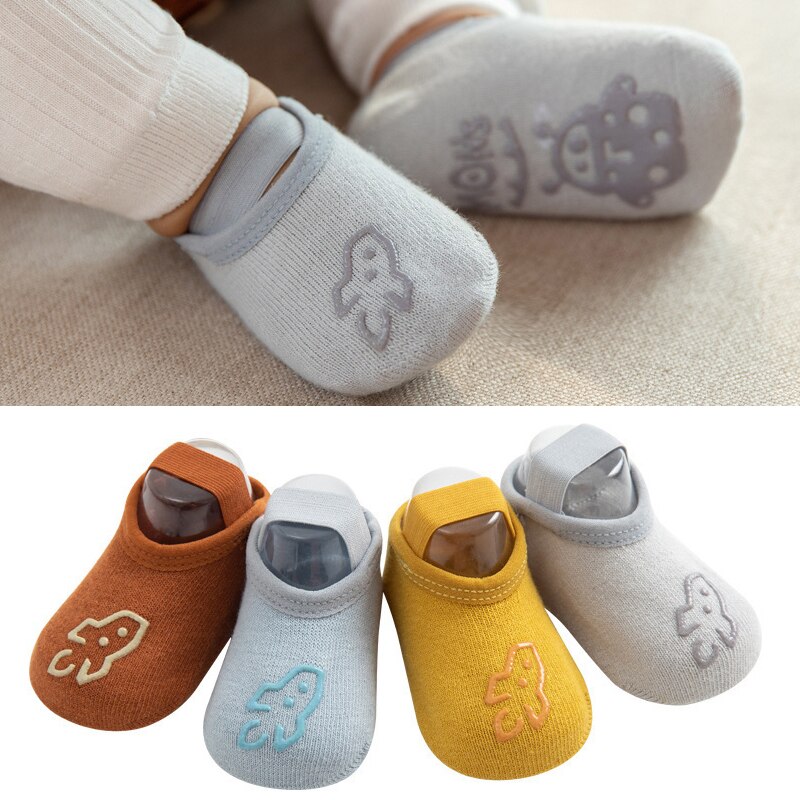 Wecute Newborn Baby Sock Cotton Short Anti Slip Ankle Socks Elastic Unisex First Walker Shoes For Infant Boys Girls Solid Color