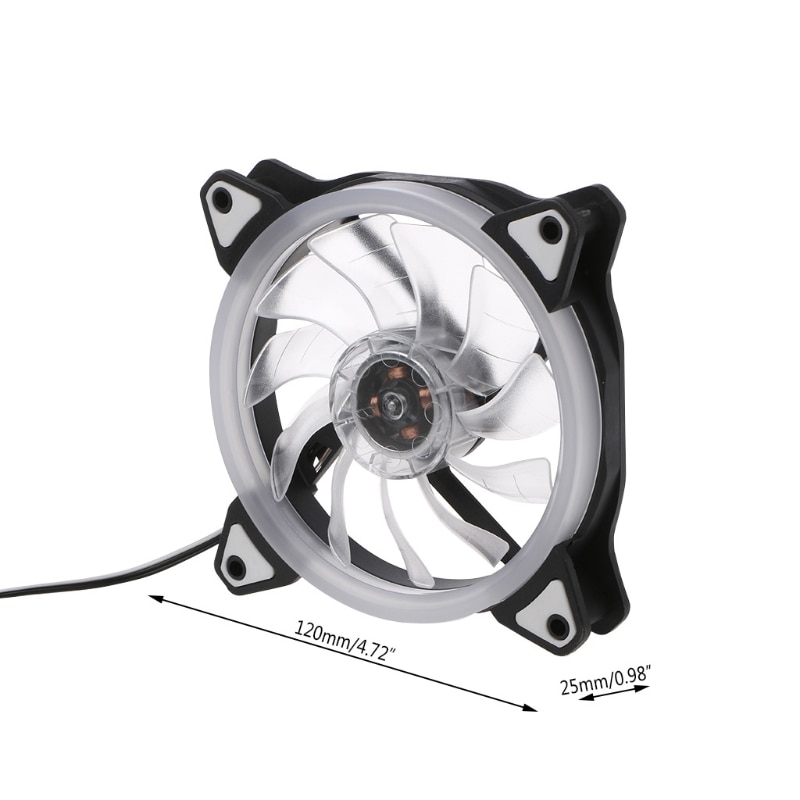 Dc 12V 3 + 4 Pin 120X120X25Mm Led Fan Rgb 12025 Pc Computer Case cooling Radiator