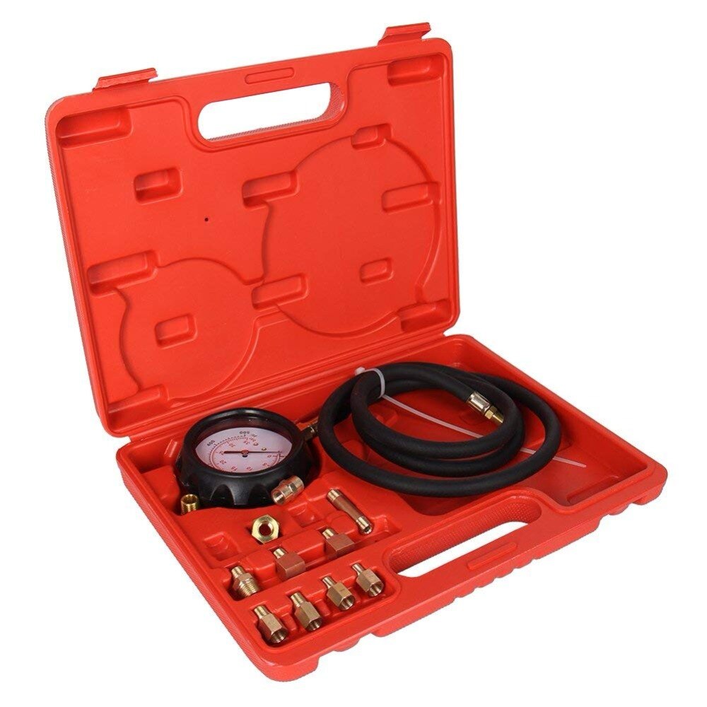 TU-11A Auto Pressure Tester 0~500 psi Oil Pressure Tester Gauge Test Kit Garage Tool with Dual Color Coded Scale