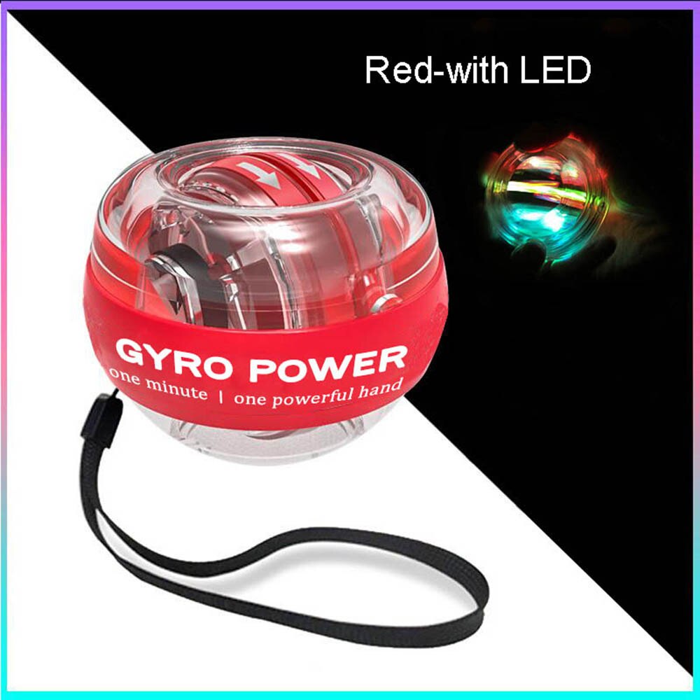 Led Gyroscopische Powerball Autostart Bereik Gyro Power Wrist Ball Met Teller Arm Hand Spier Kracht Trainer Fitnessapparatuur: Red-with LED
