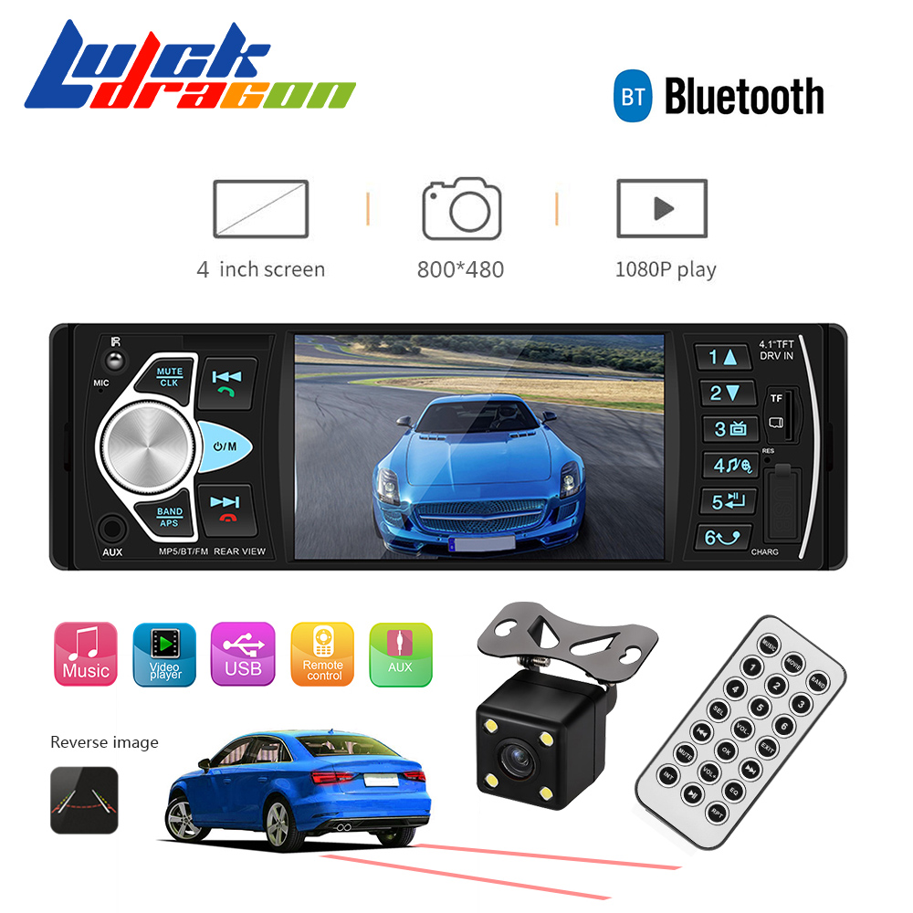 Auto MP3 Speler Fm Radio Bluetooth Handsfree Auto Radio Reverse Afbeelding Autoradio 1din Suppor Achteruitrijcamera Car Audio Fm /Aux/Usb