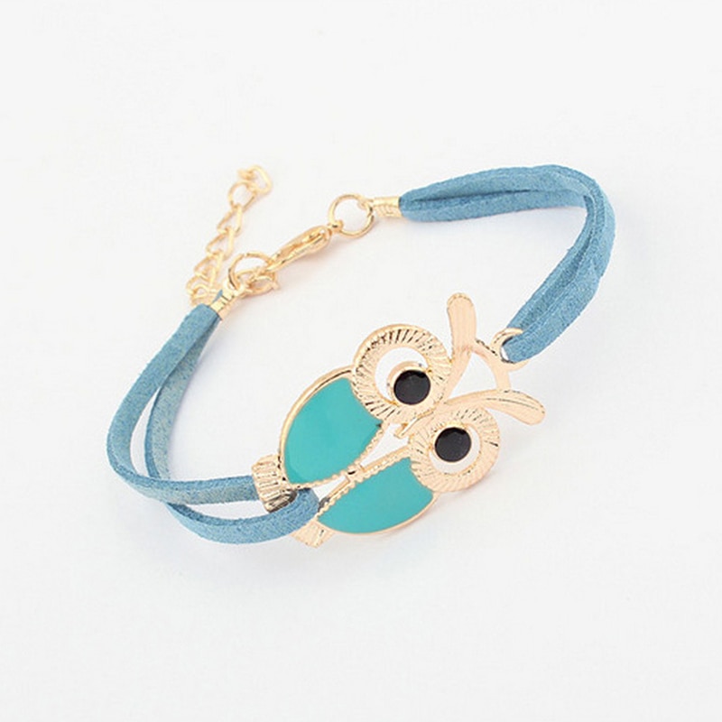 Bracelet en flanelle pour femmes, 4 couleurs, hibou noir, bijoux créatifs et élégants, accessoires de fête pour femmes, à la