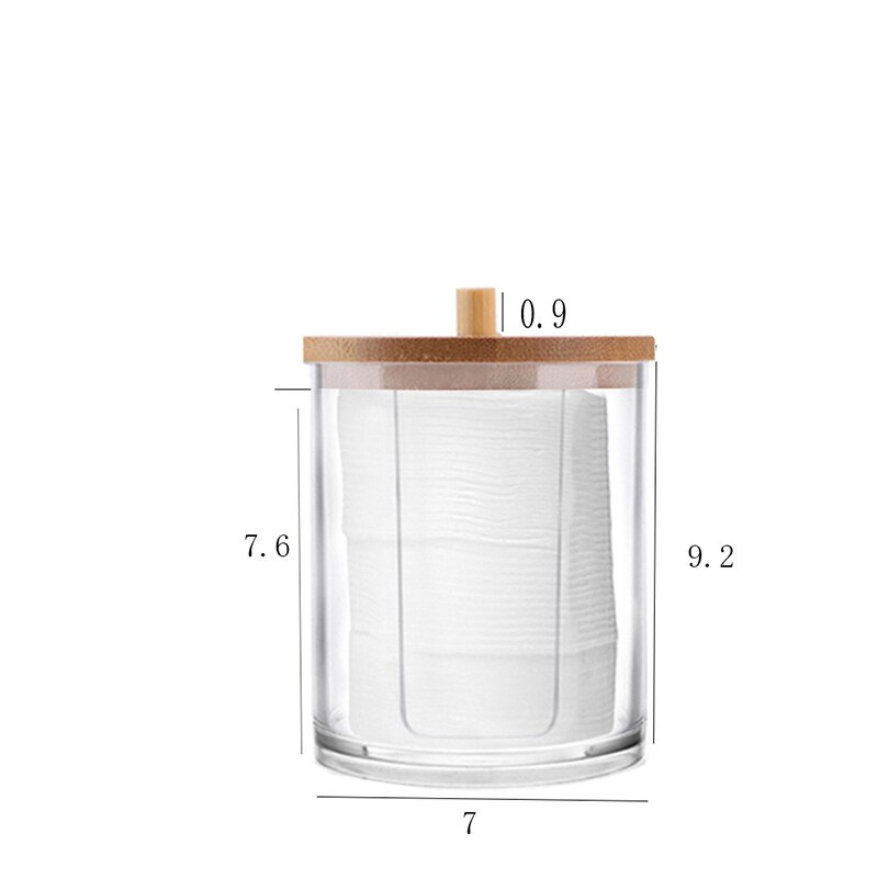 Badkamer Organizer Cosmetische Opbergdoos Katoenen Bal Qtip Beugel Acryl Opslag Jar Pen Houder Met Bamboe Cover Stofdicht: A-7