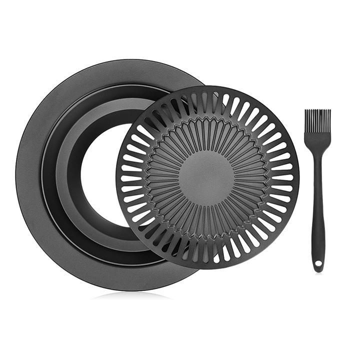 Non-stick Smokeless Barbecue Grill Kitchen Outdoor Barbecue Round Grill Home, As Picture Rack