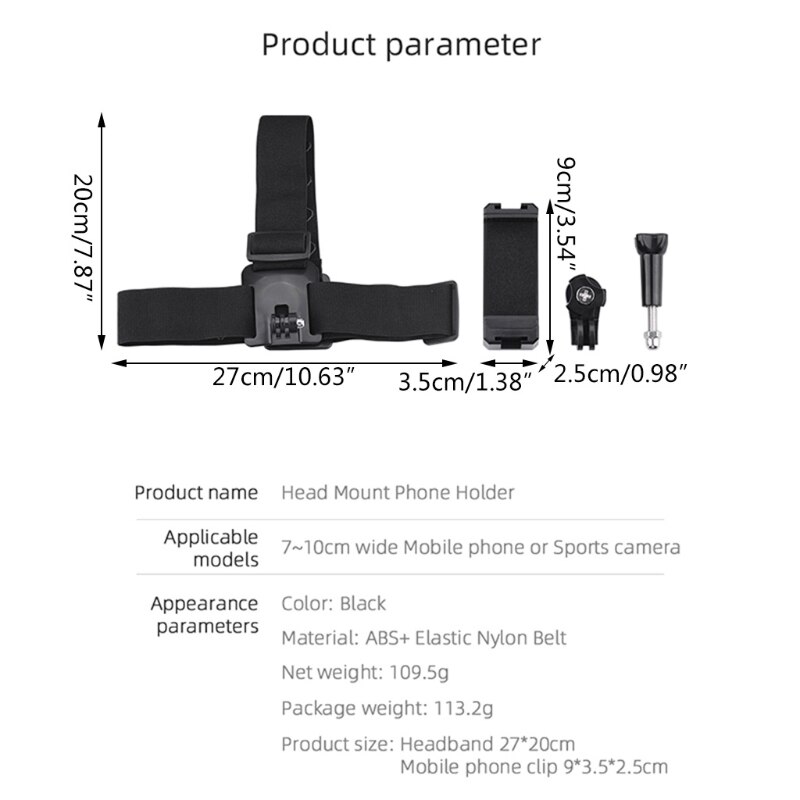 Kopfhalterung für smartphones, stirnbandbefestigung, ego-perspektive-video, live-aufnahmen im freien, halterung mit handyclip