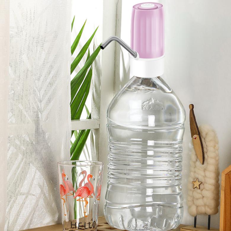 Portable Push-button Wireless Electric Water Pump with USB Cable and 304 Stainless Steel Tube for 4.5L - 18.9L Barrelled Water