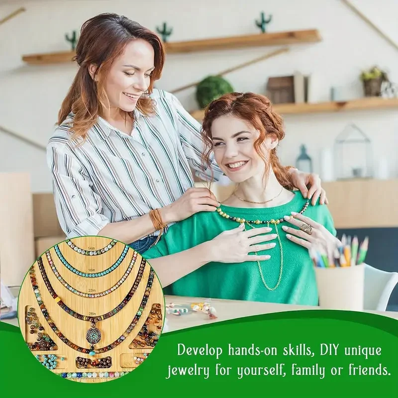 1 zestaw drewniana flokowana taca robić koralików DIY bransoletka naszyjnik elementy robić wyrobu biżuterii organizer robić koralików szara tablica z koralikami narzędzie pomiarowe