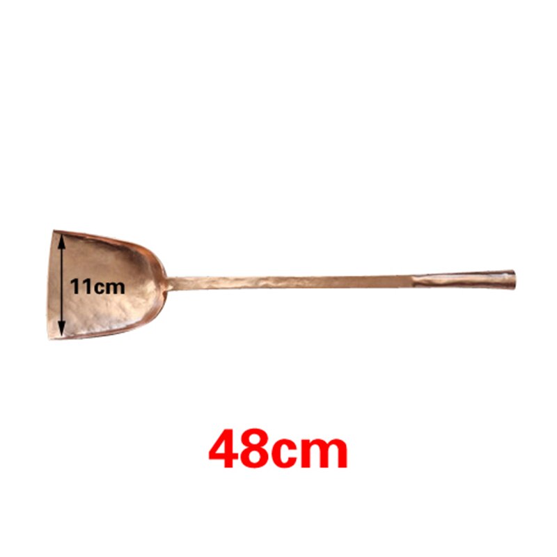 Thickened copper large spoon Pure copper spoon Long handle copper shovel Fried vegetable copper spoon wooden spoons for cooking: 48cm Copper shovel