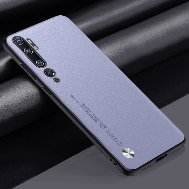 Ylellinen pu-nahkakotelo xiaomi mi note 10 pro note 10 -puhelimelle, mattapintainen silikonisuojus xiaomi mi  cc9 pro -puhelimelle: Kangas / Vaaleanvioletti