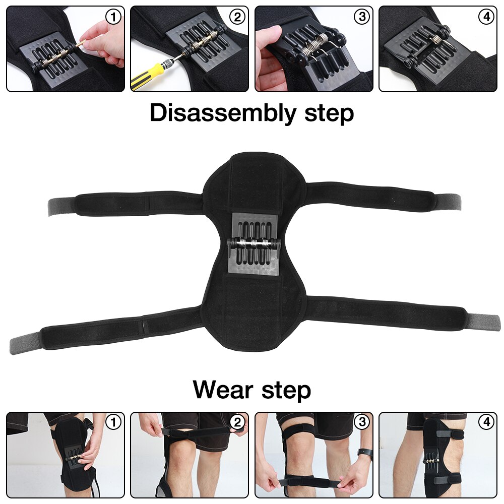 1pcs Joint Support Knee Pads Breathable Non-Slip Power Lift Joint Knee Pads Powerful Rebound Force Knee Booster Leg Protector