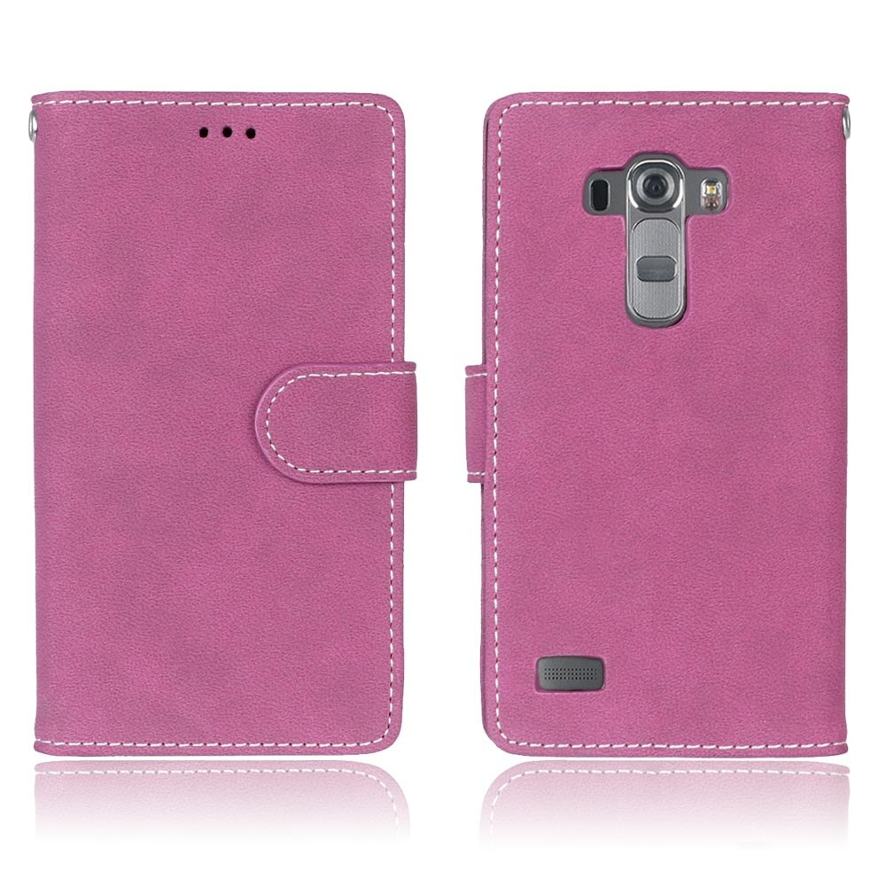 Retro Filp Leather Wallet Stand Phone Case for LG G4 Beat G4S H736 H735 Covers with Card Holder Stand Cover for LG G4 Beat Bags: Rose